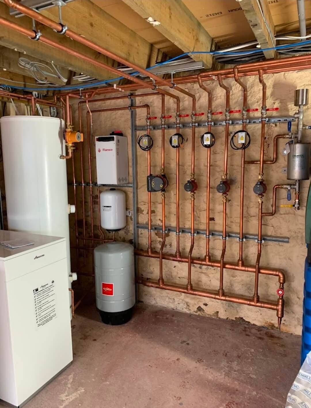 System boiler and copper heating pipework installed by Ninja Ops in Newcastle
