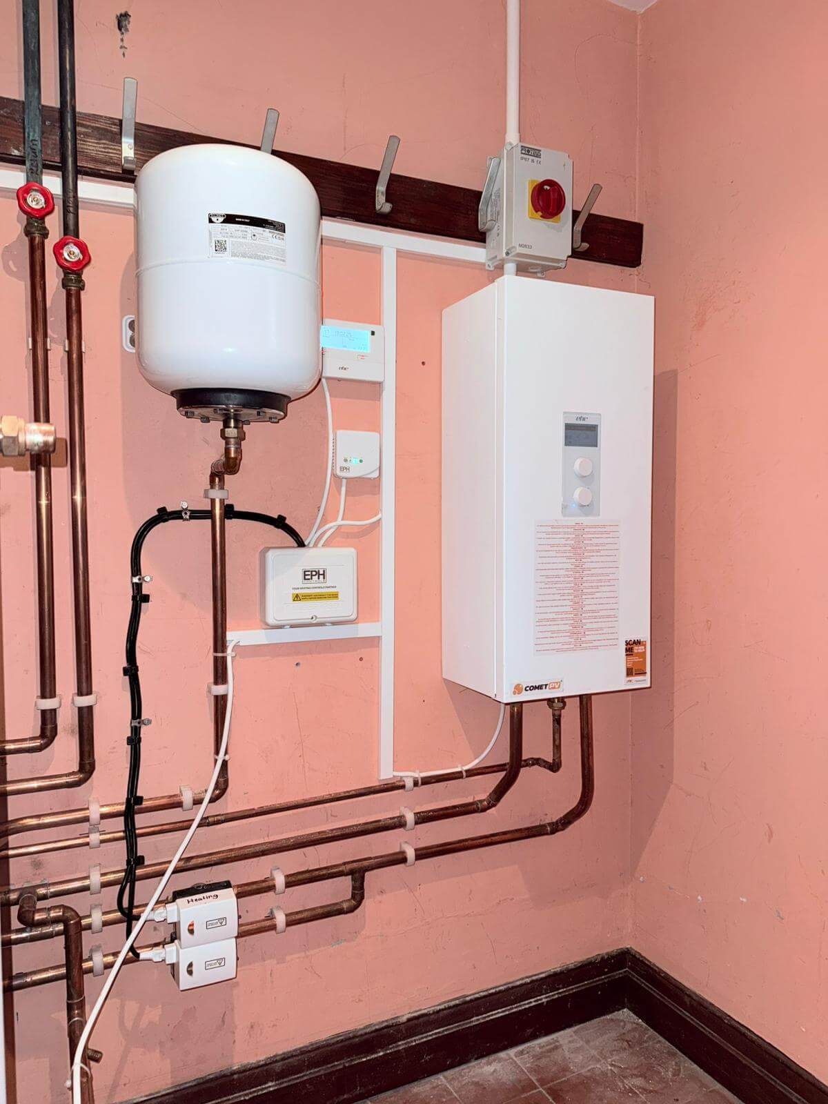 Electric boiler installation by Ninja Ops, Newcastle